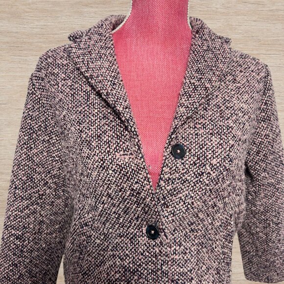 Mango Tweed Purple Button Up Coat Kids Girls Size 9 Winter Fall Outerwear Jacket - Picture 2 of 6